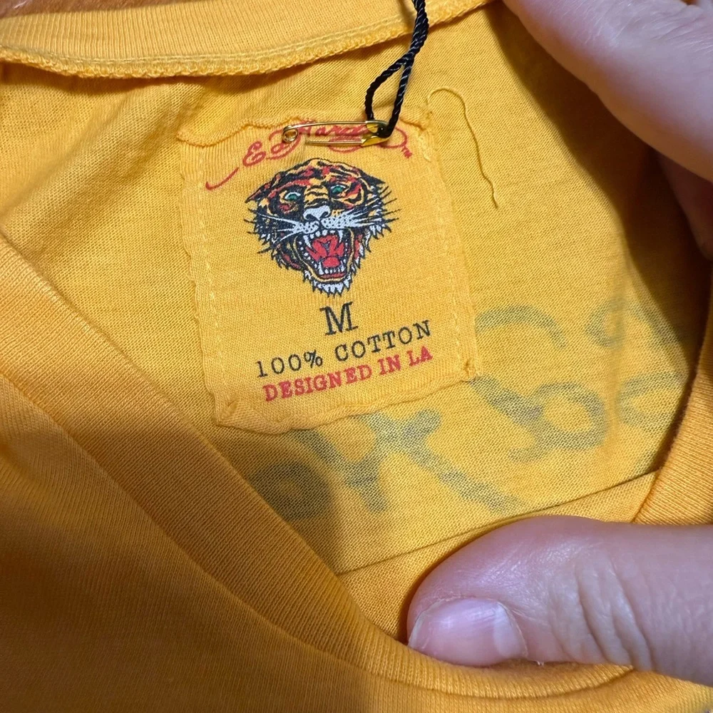 Ed Hardy Yellow Graphic T-Shirt - Picture 3 of 5